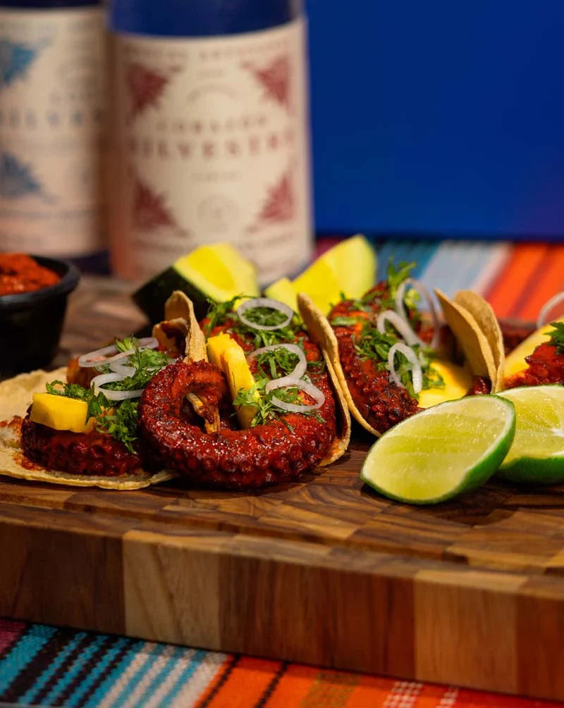 Tacos de pulpo al pastor