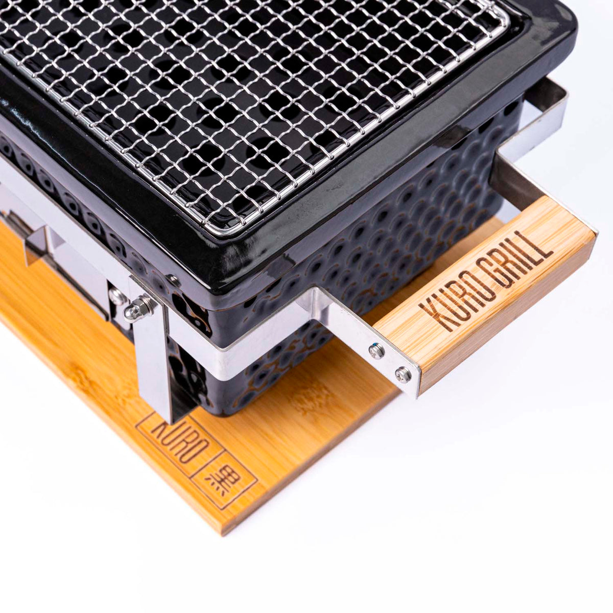 Hibachi Rectangular Kuro Grill detalle de acabado obsidiana