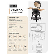 Ficha técnica Kamado 18 Kuro Grill - medidas y especificaciones