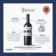 Vino tinto Montes Limited Selection 750 ml Cabernet Sauvignon Carmenere Chile Freshbox