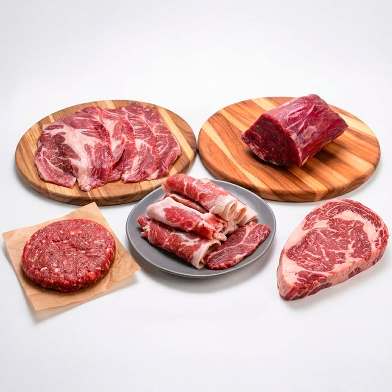 Paquete 1 para Sabor es Polanco, que incluye: ribeye Prime, Tenderloin Omaha, HC Taquero, Carne molida, nueva york