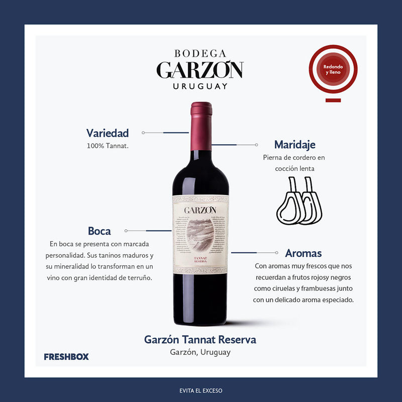 VINO TINTO GARZON RESERVA TANNAT 750 ml