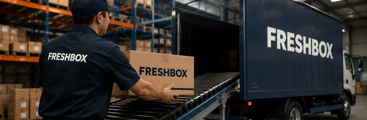 Operador Freshbox cargando camión